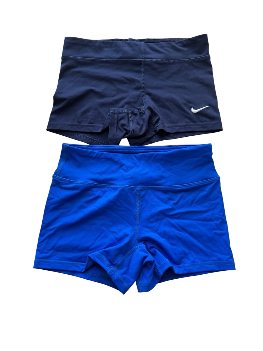 Bundle of Nike Girl Spandex Shorts in Navy and Royal Blue Size M - Picture 2 of 16